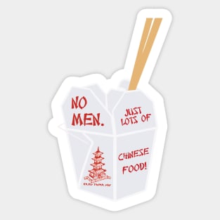 No men. Just lots of Chinese food. Sticker